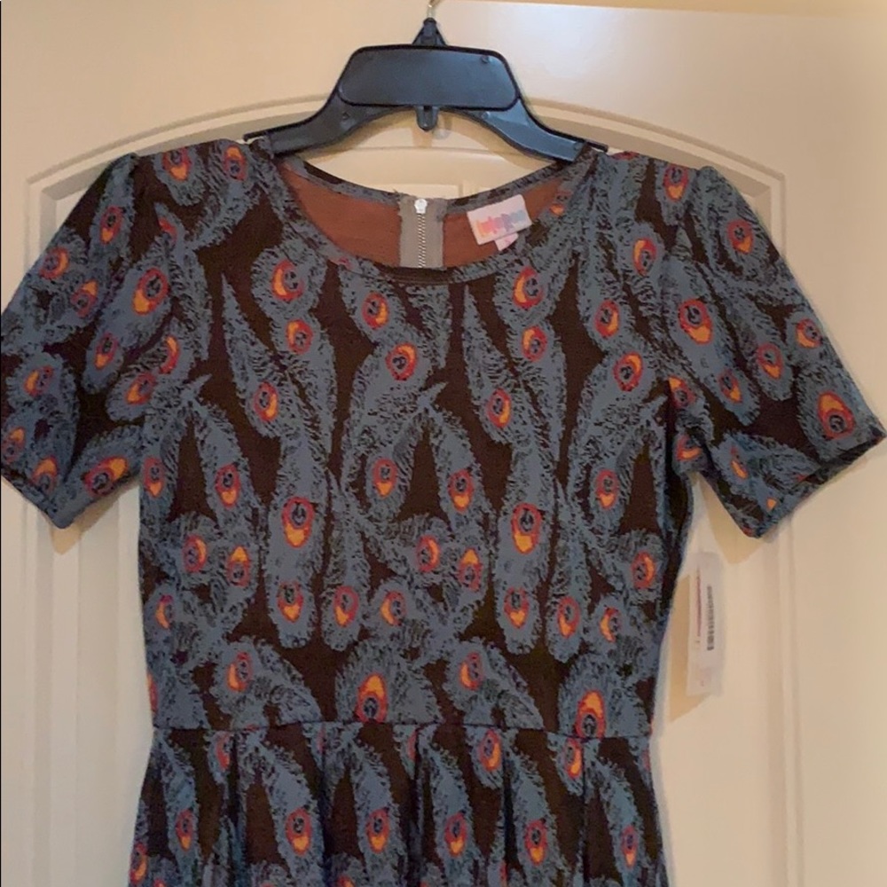 LulaRoe Amelia- NWT- Peacock Jacquard